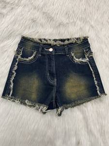 Shorts de Mezclilla Desgastados de Cintura Alta para Mujer, Estilo Casual de Verano, Cierre de Botones de Algodón, Corte Ajustado, Estilo Vintage - Product Image 5