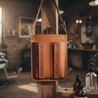 OEM Logo personnalisé Vente en gros Étui en cuir pour coiffeur Salon de coiffure Trousse à ciseaux Ceinture à outils Sac à bandoulière Étui pour styliste professionnel