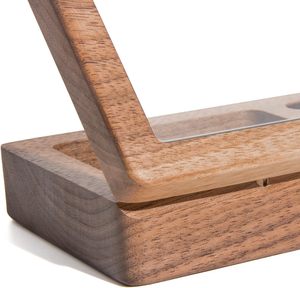 Caja de Anillos de Madera de Nogal Sólido de Lujo con Ventana de Vidrio - Estuche para Anillos, Bandeja para Joyas, Organizador de Joyas para Anillos - Product Image 4