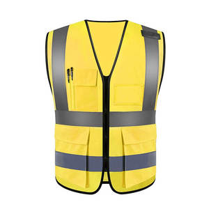 Gilet de sécurité haute visibilité ANSI Classe 2 personnalisé, bandes réfléchissantes, tissu en nylon respirant et doux, poches zippées, imperméable, LED - Product Image 1