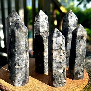 Cristaux naturels Larvakite Point Tower pour la décoration Guérison Gemstone Crystal Tower Point Obélisque à vendre - Product Image 1