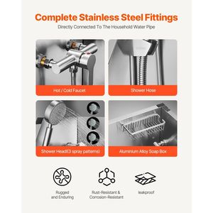 Stazione di lavaggio per cani in acciaio inossidabile da 38 pollici per animali domestici di piccola taglia, lavello domestico con rubinetto caldo/freddo e soffione doccia per la toelettatura degli animali - Product Image 5