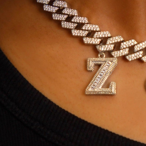 Zeta Phi Beta Cuban Link Necklace <b>Iced</b> <b>Out</b> Greek Letter Pendant <b>Chain</b> Gold Silver Hip Hop Jewelry Gift Fashion - Product Image 3