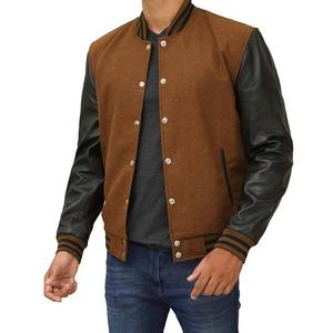 Classic American Premium <b>Men's</b> Varsity Letterman <b>Baseball</b> Bomber <b>Jacket</b> Custom Wool/Polyester Windproof Breathable Streetwear - Product Image 3
