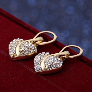 Ensemble collier pendentif cœur personnalisé en moissanite Glash sertie de pierres, avec chaîne à maillons et boucles d'oreilles, pour mariage, fiançailles, bijoux de mode, cadeau - Product Image 5