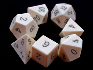 High Quality Handmade Animal Buffalo Horn Bone Dnd <b>Dice</b> <b>Set</b> of 7 with Accurate Size Design 10 Sided 25mm White Waterproof - Product Image 2
