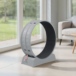 80*34*86CM Gray PP Track Connector Assembly Shape Gray Carpet 15kg Cat Treadmill Including 1 Cat Teaser Stick <b>Exercise</b> <b>Wheels</b> - Product Image 2