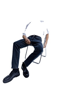 Top tendance hommes 100% coton Stretch Denim noir botte coupe délavée droite régulière haute coupe ample bon confort usine - Product Image 3