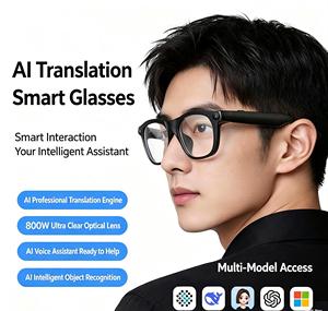 Hands-Free AI Smart <b>Glasses</b> with 8MP Video <b>Camera</b> Built-in AI Voice Assistant & Bluetooth Audio for Vlogging & Travel - Product Image 3
