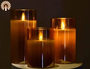 TOOWIN Tea/Gray/White Glass Paraffin Swinging LED Candle <b>Lights</b> Christmas Electronic <b>Lights</b> Wedding Home Decoration Candles - Product Image 6