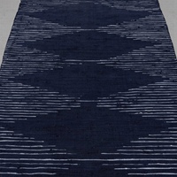 Tapis d'intérieur moderne en laine tissé à la main, écologique, motif abstrait indigo profond, fait main, à poils ras, fin, antidérapant, antibactérien, pour animaux de compagnie