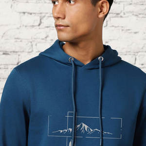 Sweat à capuche d'hiver pour homme 100% coton éponge, coupe classique, grande taille, épaules tombantes, coupe oversize, imprimé numérique uni, personnalisable - Product Image 3