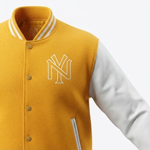 Blouson universitaire personnalisé en laine, polyester, coton et toile, doublé polaire, décontracté, pour l'hiver, avec logo frontal - Product Image 6