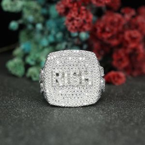 Best Selling Miami Hip Hop <b>Rings</b> 925 Sterling Silver Round Brilliant Cut Moissanite <b>Ring</b> <b>for</b> <b>Men</b> - Product Image 1