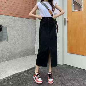 2026 Women's High Quality Vintage Denim <b>Jeans</b> Skirt Sexy High Waist Slimming Explosive Slit Wrap Hip Midi Spring Summer - Product Image 1