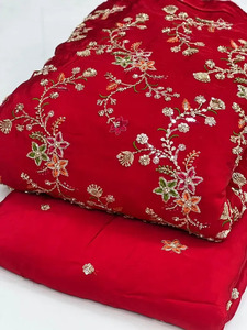 Tissu de broderie florale perlée de haute qualité, tissu de dentelle à sequins de luxe, matière en dentelle maillée pour robe de mariée - Product Image 5