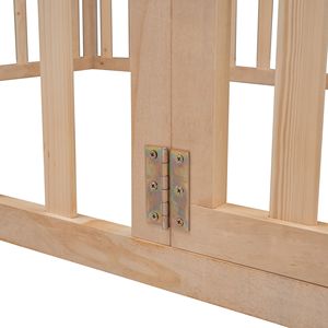 Struttura Letto a Dondolo in Legno Naturale a Grandezza Naturale con Recinzione per Letti per Bambini (Vecchio SKU WF289662AAM) - Product Image 5