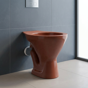 Ensemble de toilettes de luxe EWC de style européen en céramique verte, à poser au sol, avec chasse d'eau cyclonique à double débit et finition diamant - Product Image 5