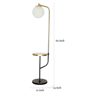 Lámpara de pie de lujo con base metálica y estante blanco, OEM, ODM, bajo MOQ, precio de fábrica, venta al por mayor, suministro a granel - Product Image 5