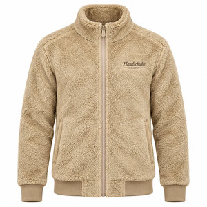 Veste en polaire épaisse beige pour homme, col rabattable, fermeture éclair, manteau d'hiver chaud et respirant pour homme - Product Image 1