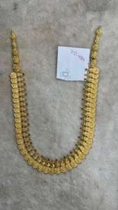 ชุดสร้อยคอทองคำแท้ 22K ลายวัด |   เครื่องประดับเจ้าสาวแบบดั้งเดิมของอินเดีย |   งานฝีมือเคลือบทองโบราณแบบแฮรัม - Product Image 2