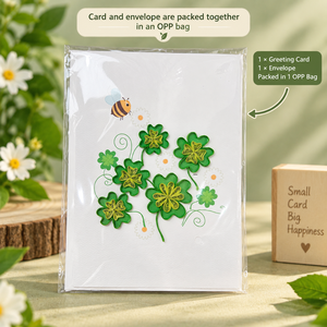 Tarjeta de Felicitación Personalizada con Trébol de la Suerte y Abeja, Hecha a Mano, Venta al por Mayor, del Mejor Fabricante de Papelería, con el Mejor Papel - Product Image 6