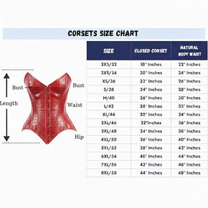 Corsets en cuir de crocodile rouge - Product Image 2