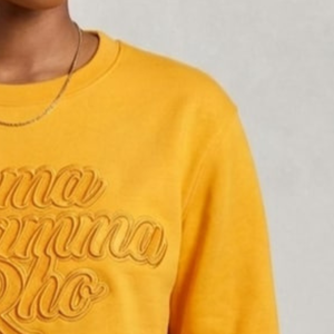Pull court à col ras du cou Sigma Gamma Rho Gold on Gold en maille premium, sweat-shirt court tendance pour femme, style streetwear - Product Image 6