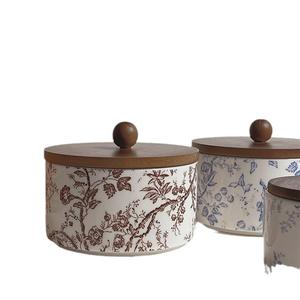 Floral Ceramic Bowl With Lid for Aromatherapy Candle <b>Jar</b> Sealed Storage Dessert Can Storage Can <b>Spice</b> <b>Jars</b> Kitchen Use - Product Image 3