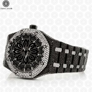Reloj de Lujo para Hombre Charm_Jewells, de Acero Inoxidable, 40 mm, Bisel con Diamantes de Arcoíris, Caja Mecánica Analógica, Fecha Automática, Botón de Fecha Oculto - Product Image 3