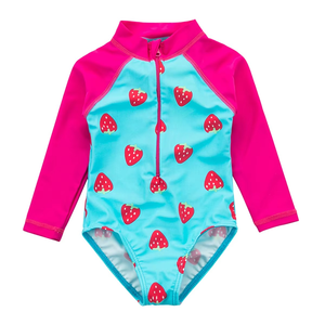 New Baby Kid Girls Swimwear Quick Dry Long Sleeve Zipper Kids Swimming Clothes UPF50 Bikini Baby Swimsuit Summer - Product Image 1