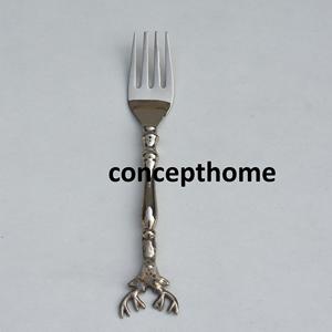 Tenedores de Postre de Metal Pulido, Diseño Esmaltado Hecho a Mano con Temas Personalizados para Bodas y Fiestas - Product Image 3