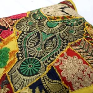 Boho <b>Throw</b> Piillow Patchwork Cushion <b>Cover</b> | Made of Vintage Indian Home Textiles Home Decor - Product Image 3
