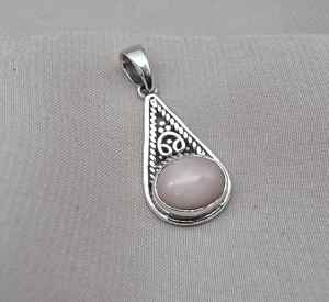 Pendentif en opale rose, argent sterling 925, bijoux faits à la main, collier en pierre précieuse naturelle unique pour femmes et hommes, cadeau - Product Image 4
