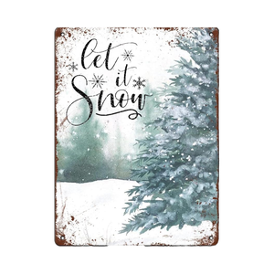 แผ่นโลหะตกแต่งผนังแบบชนบทสำหรับตกแต่งบ้านหรือเป็นของขวัญเทศกาลคริสต์มาสบ้านฟาร์มเทศกาลวันหยุดฤดูหนาว - Product Image 1