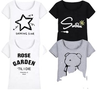 T-shirts décontractés en jersey 100 % coton à manches courtes pour femmes grandes tailles, avec logo personnalisé et étiquette détachable, pour adolescentes, vente en gros