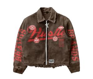 Conjunto Deportivo Completo Marrón con Estampado Rojo, Chaqueta con Cierre y Pantalones Deportivos, Ropa Urbana Otoñal Unisex para Adultos, Diseñado para un Look Urbano Coordinado - Product Image 5