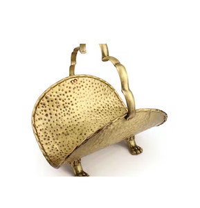 Best Quality Brass Fireplace <b>Logs</b> Holder Top Selling Latest Design Classic Brass Firewood Holder Best Price - Product Image 2