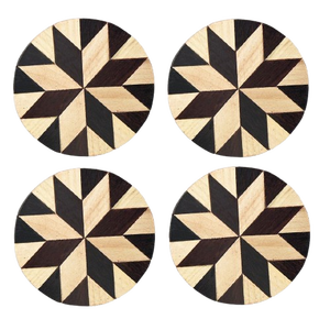 2025 ensemble de sous-verres à café Design de luxe accessoires de décoration de Table en pierre de bois les plus vendus 4 sous-verres en bois de luxe au prix de gros - Product Image 2