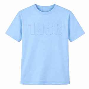 Camiseta Casual Unisex 100% Algodón con Relieve Estilo 1938, Suave, Transpirable, Ecológica, de Secado Rápido, Clásica, Minimalista, para Uso Diario - Product Image 1