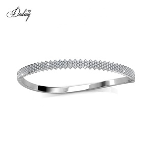 <span class=keywords><strong>Destiny</strong></span> Jewellery Nueva alta calidad Fancy Cubic Zirconia Jewelry Sparkling Bee Honeycomb Mujeres Wave Bangle Bracelet - Product Image 3