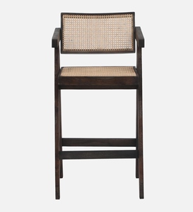 Byron PU <b>Leather</b> Bar <b>Stool</b> Sandblasted Walnut Finish Counter Height Commercial Use Contemporary Modern Design Handcrafted - Product Image 5