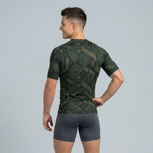 Custom Mens Workout Compression <b>Shirt</b> Half Sleeve Activewear Fitness Athletic Running Sports Top - Product Image 2