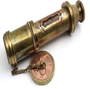 กล้องส่องทางไกลขนาดเล็กทำจากทองเหลืองโบราณขนาด18นิ้วพร้อมขาตั้งทำจากไม้สำหรับใส่แว่นทำมือใส่ในกล่องหนังกล้องโทรทรรศน์ขนาดเล็ก - Product Image 3