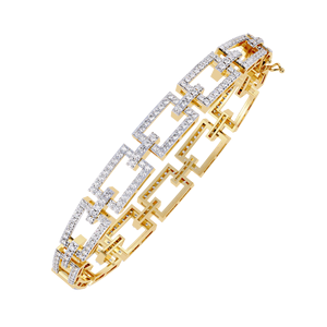 Bracelet jonc en or blanc avec diamants de laboratoire, taille brillant rond, ajouré, pour mariage, fiançailles, cadeau - Product Image 3