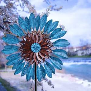 กังหันลมเหล็กวินเทจสำหรับตกแต่งสวนกลางแจ้ง สไตล์โมเดิร์น สำหรับสนามหญ้า ลานบ้าน หรือระเบียง - Product Image 2