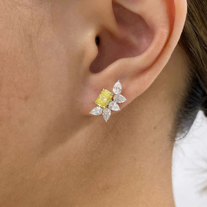 ต่างหูเพชรแล็บคุณภาพสูง ทองคำ 10k สีเหลือง เครื่องประดับแฟชั่น ความใสสูง ได้รับการรับรองจาก IGI หรูหรา ยั่งยืน เหมาะเป็นของขวัญวันเกิด - Product Image 4