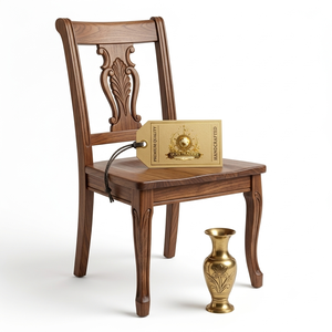Traditional Hand Carved Solid Wood Dining <b>Chair</b> Vintage Floral Pattern Back Rest Side <b>Chair</b> Classic Restaurant Furniture - Product Image 1