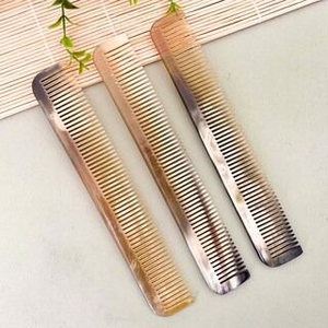 Peine para el cabello de hueso de búfalo 100% natural de la mejor calidad con mango de cuerno, logotipo personalizable disponible por blossom craft india - Product Image 6