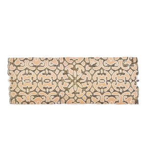 Classic Geometric Printed Table Runner Washable Home Decor Beige Brown Patterned Design - Product Image 1
